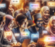 A diverse group of Malaysian entrepreneurs actively participating in an online forum discussion, vibrant and modern digital interface, speech bubbles with diverse languages, collaborative and friendly atmosphere, various devices like laptops and tablets, warm lighting, ultra realistic, highly detailed, 8k quality, photorealistic