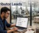 A strategist reviews search data beside a Malaysian manufacturing floor.